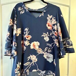 2XL Beautiful Print Blouse